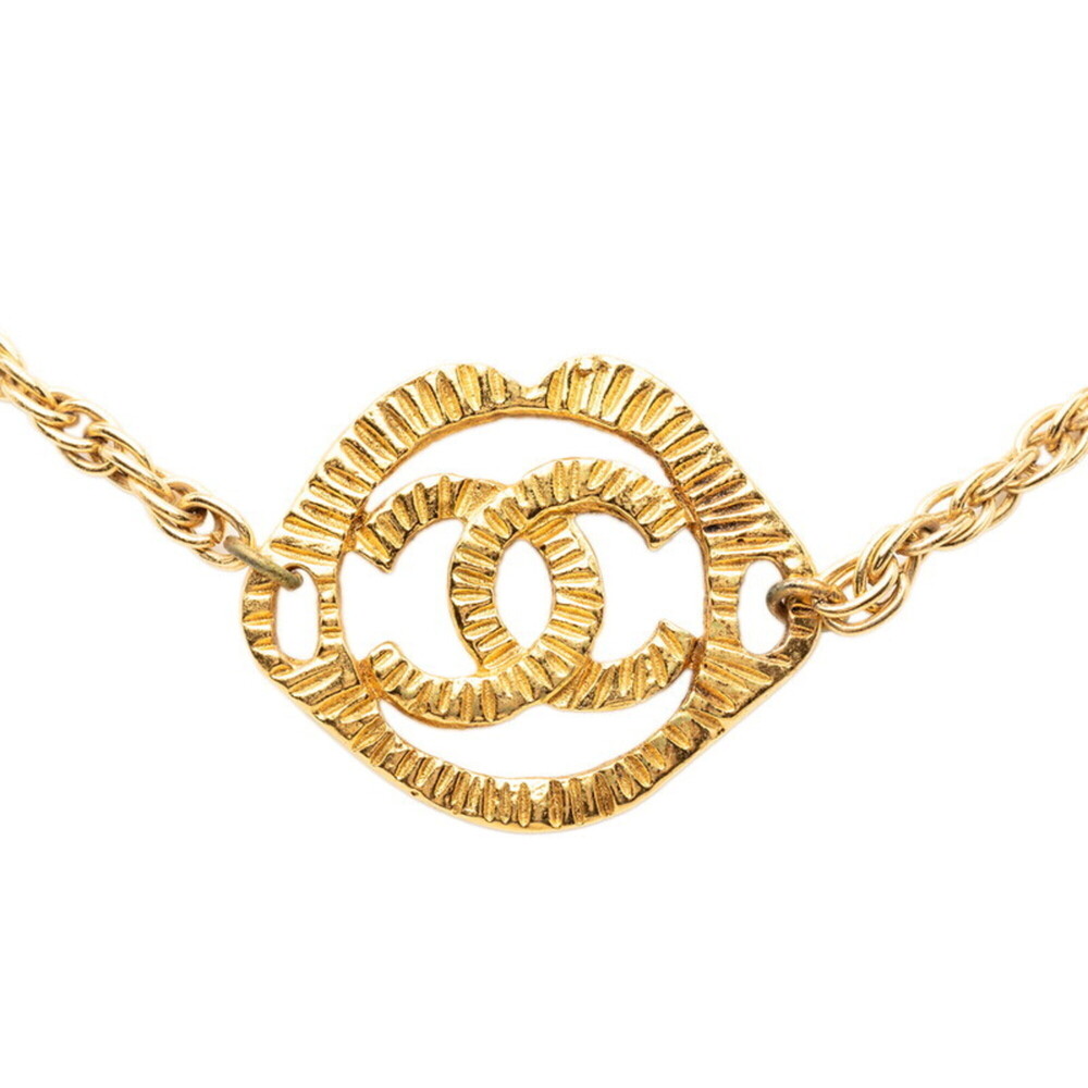 CHANEL Vintage Gold Logo Necklace